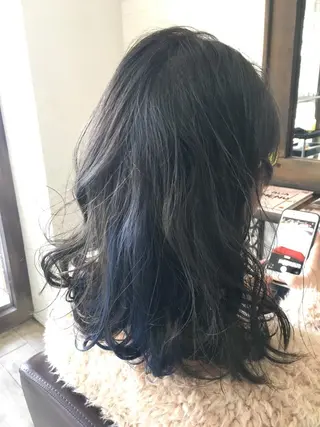 ミディアム 松本 亮のヘアスタイル