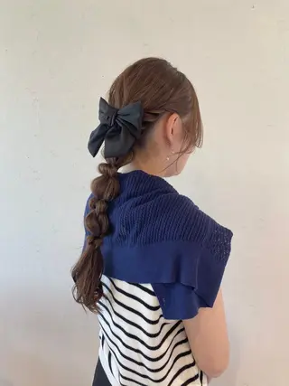 ヘアアレンジ 酸性ストレート/ブリ ーチなしWカラー河本のヘアスタイル