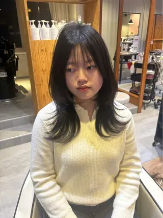 セミロング カラー ヘアアレンジ 女性専用サロンiiro【イロ】所属・【韓国ヘア/透明感 カラー】makotoのヘアスタイル