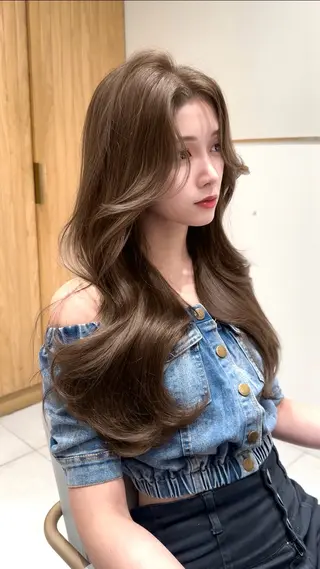 ロング カラー 🇰🇷韓国風くびれ ヘア🇰🇷中村優大のヘアスタイル