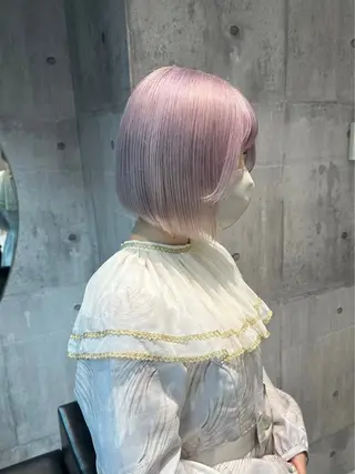 ショート カラー ピンク🎀/艶カラー /SAKURA🎀のヘアスタイル
