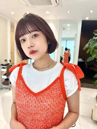 ショート カラー ヘアアレンジ ✨まとまるボブ/ 切りっぱなし/ユキナのヘアスタイル