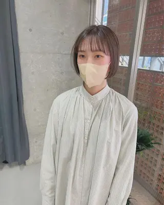 ショート カラー ボブパーマコテ巻き風 パーマNo1深江秀平のヘアスタイル