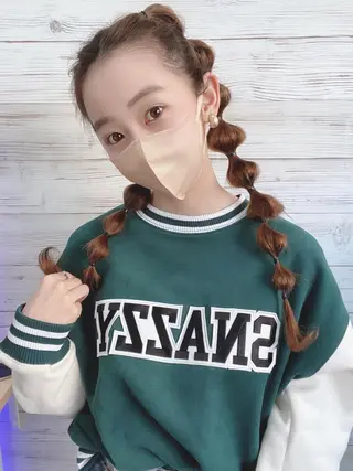 ロング カラー ヘアアレンジ アイブロウ LAVENDIA 初音のヘアスタイル