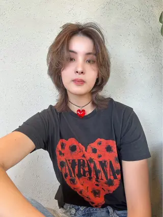 ミディアム カラー パーマ 小山内 一馬のヘアスタイル