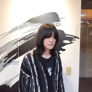 セミロング メンズ 埼玉久喜/ハイトーン デザインカラーRYOのヘアスタイル