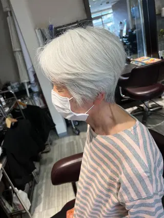 ショート 【南草津】髪質改善 ヘナカラー＆縮毛矯正のヘアスタイル