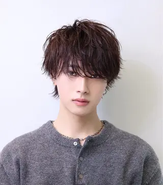 ミディアム パーマ メンズ Lond  strada所属・ハクヤ心斎橋 パーマ/縮毛矯正のヘアスタイル