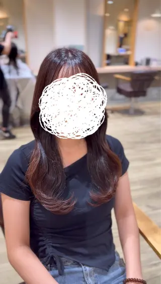 ロング 暖色/レイヤーカット /シマダアミのヘアスタイル