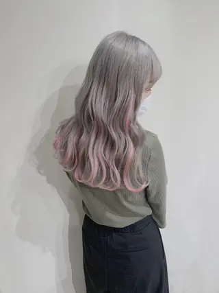 ロング カラー ムラ修正.ブリーチ エクステ🤍アミルのヘアスタイル