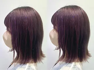 ミディアム ミユ🎀長さ出し 🎨デザインカラーのヘアスタイル