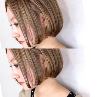 ショート カラー 韓国レイヤーカット/ ダブルカラーのヘアスタイル