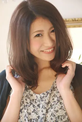 セミロング パーマ 長谷川 浩章のヘアスタイル