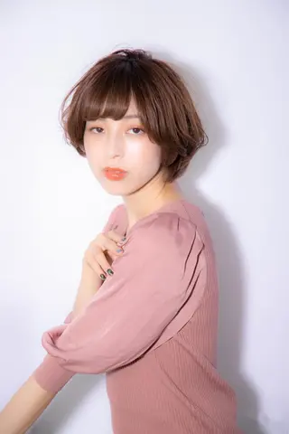 ショート カラー パーマ 前髪/ハイライト得意 安西駿一　【銀座】のヘアスタイル