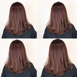 セミロング カラー 韓国レイヤーカット/ ダブルカラーのヘアスタイル