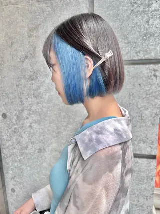 ショート カラー 癖毛救済✂️ボブ /髪質改善ストレートのヘアスタイル