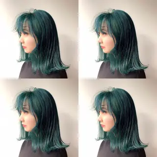 セミロング カラー エフェクトブリーチ 🌟前澤啓太朗のヘアスタイル