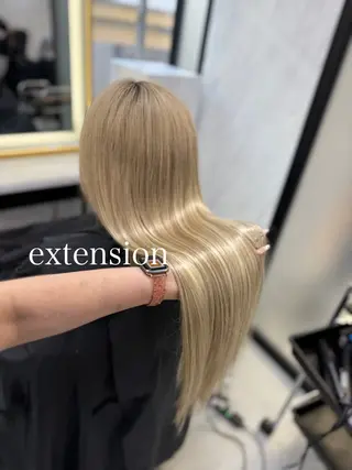 ロング カラー エクステ🩵ブリーチ 韓国ヘア🩵KAEのヘアスタイル