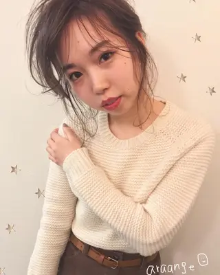 ミディアム ヘアアレンジ 市川 千夏のヘアスタイル