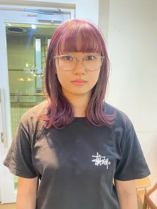 セミロング カラー 竹内 柚子のヘアスタイル