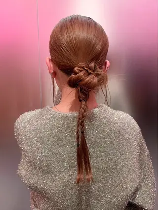 セミロング ヘアアレンジ ピンクカラー/ mana🎀のヘアスタイル