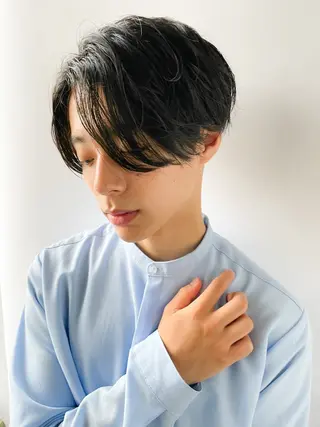 ミディアム メンズ メンズパーマ メンズ特化ryoのヘアスタイル