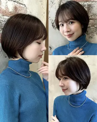 ショート カラー 💍新宿ショート 💍岩田莉奈のヘアスタイル