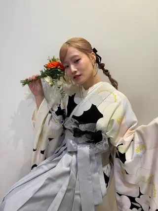 セミロング りん/暖色/レイヤー /エクステ/アレンジのヘアスタイル