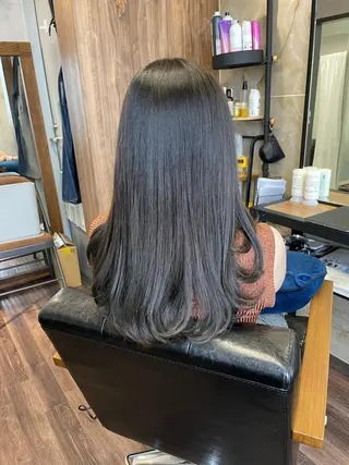 セミロング カラー Lull1人美容室 バレイヤージュのヘアスタイル