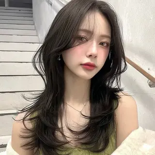 ロング hina/艶カラー/ 縮毛矯正/梅田のヘアスタイル