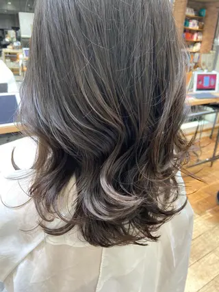 ミディアム カラー パーマ ヘアアレンジ 🌈小顔似合わせ SHIHO🌈のヘアスタイル