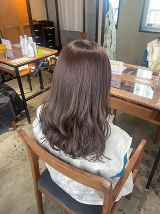 セミロング カラー 梅田美容室 山崎海波のヘアスタイル
