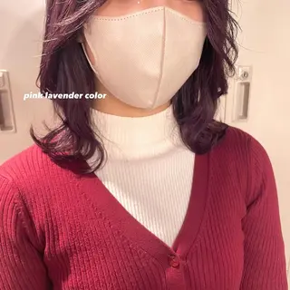 ミディアム カラー パーマ ヘアアレンジ メンズ キッズ ネイル マツエク・マツパ アイブロウ 透明感カラー・レイヤ ー🎀amika🎀のヘアスタイル