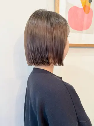 ミディアム カラー ボブ/縮毛矯正 🌟梅田盛一🌟のヘアスタイル