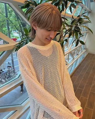カラー メンズ 酸性ストレート/ 暖色カラー/ココネのヘアスタイル