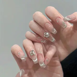 ネイル フィルイン・深爪矯正 長さ出し🎀のネイルデザイン