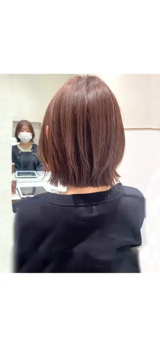 ミディアム カラー パーマ ヘアアレンジ 小野寺瑞希 /最小顔カットのヘアスタイル