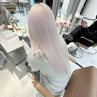 ロング カラー レイヤーブリーチ特化 ホワイト専門/岸のヘアスタイル