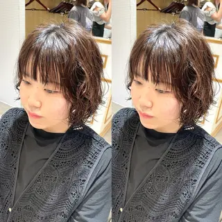 ミディアム パーマ 髪質改善矯正/カラー /吉祥寺 mariのヘアスタイル