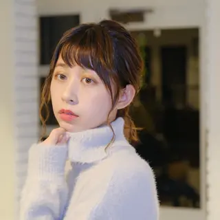 ミディアム カラー パーマ ヘアアレンジ 長嶋 晃佑のヘアスタイル