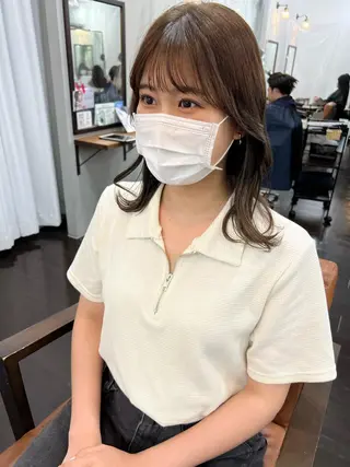 ミディアム 名駅/艶韓国風ヘア miyabiのヘアスタイル