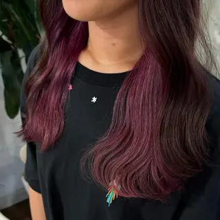 カラー 透明感/低ダメージ インナー🩵角田紗雪のヘアスタイル