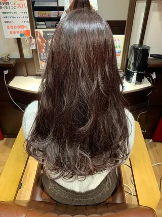 ロング カラー ヘアアレンジ 韓国風🇰🇷うる艶 レイヤー/海青🫧のヘアスタイル