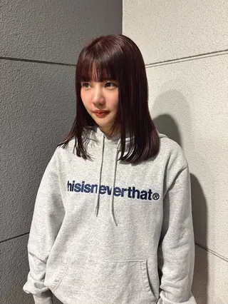 ミディアム カラー 安藤楓華 fuka andoのヘアスタイル