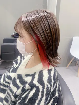 カラー 酸性ストレート 髪質改善のヘアスタイル