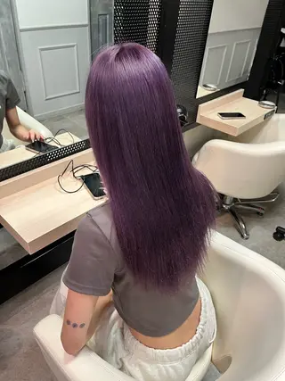 ロング カラー 【色落ちまで可愛い】 mao🐩💜のヘアスタイル