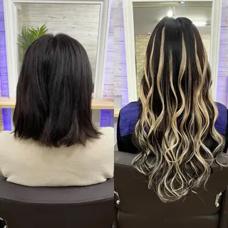 セミロング カラー ヘアアレンジ アイブロウ LAVENDIA 初音のヘアスタイル