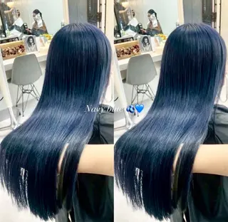 ロング カラー パーマ 🥀赤み消し 透明感🥀ユイキのヘアスタイル