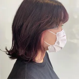 ミディアム カラー カトウ ユウカのヘアスタイル