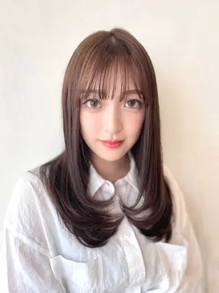 セミロング 大人可愛い透明感🌟 小顔・韓国髪🌟野中のヘアスタイル